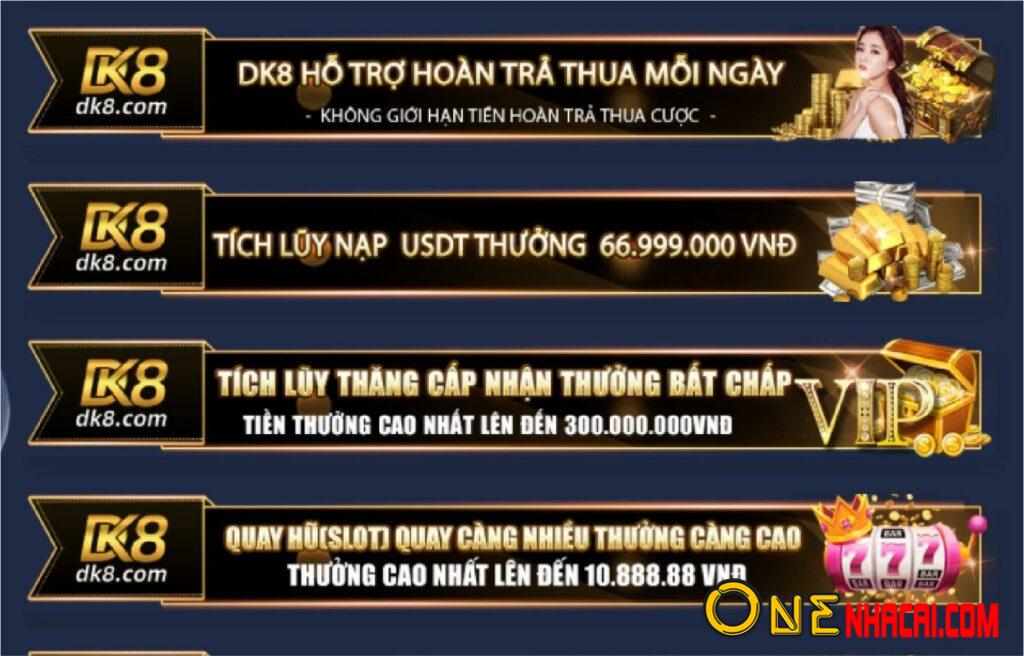 DK8 với nhiều chương trình khuyến mãi hấp dẫn